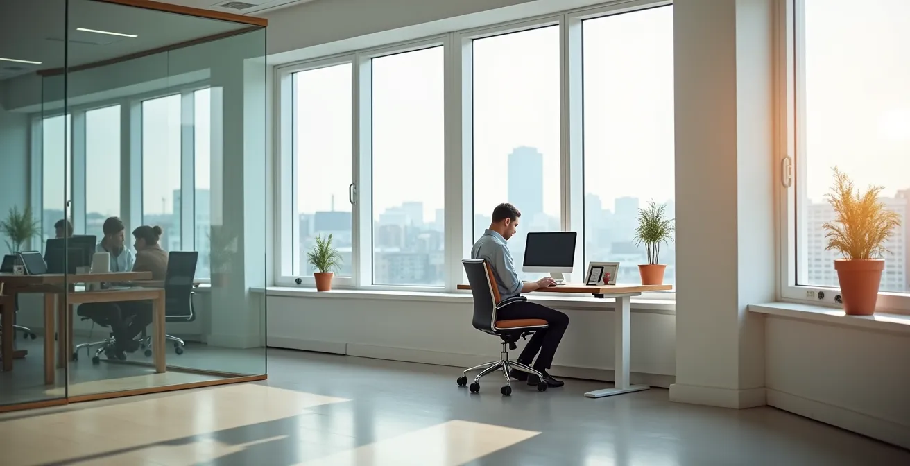 Mitarbeiter arbeitet selbstbestimmt in flexibler Arbeitsumgebung