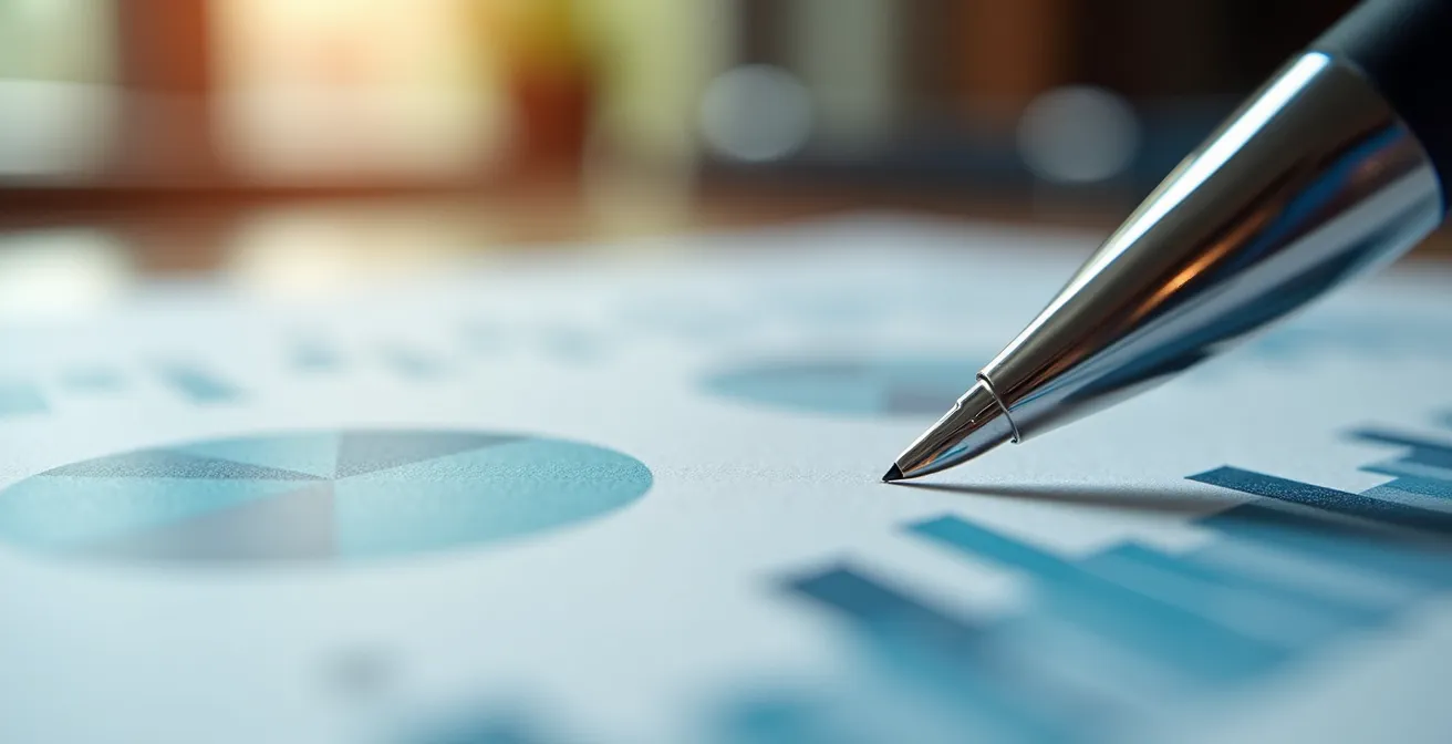 Modernes Business-Dashboard zur Überwachung von Unternehmenskennzahlen auf einem Bildschirm.