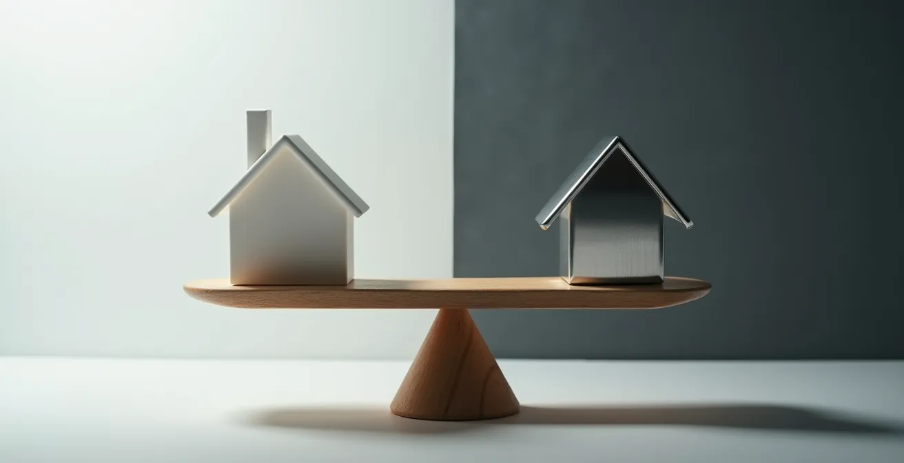 Geschäftsperson vergleicht Finanzierungsoptionen mit Taschenrechner und Dokumenten