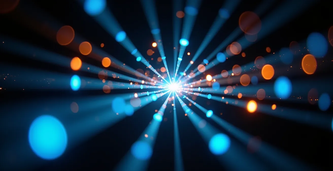 Makroaufnahme von vernetzten Glasfaserkabeln symbolisiert vernetzte Customer Journey