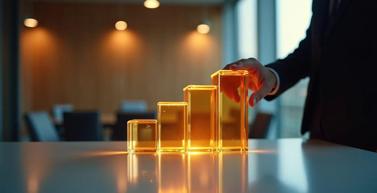 Professionelle Darstellung eines risikobasierten Sicherheitszuschlags im Bankgespräch