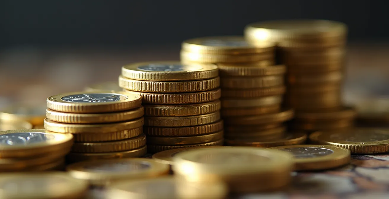 Abstrakte Darstellung regionaler Steuerunterschiede durch Architektur